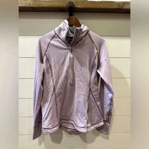 Eddie Bauer 1/2 zip light lilac Fleece Pullover- women’s Large